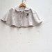 summer fog Gray rustic cape cottage style shrug Bride Bridesmaid silver shabby tattered capelet custom