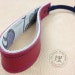 Leather Suede Camera Wrist Strap - OOAK Red Leather Vintage Paisley Design