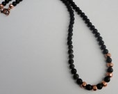 Men's Necklaces - Black Onyx Choker Necklace for Men with Copper Accents