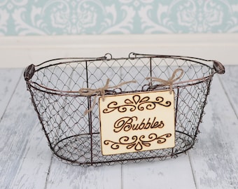 Rustic Wedding "Bubbles" Sign (4 x 5") for Your Rustic, Country, Shabby Chic Wedding- Ready to Ship