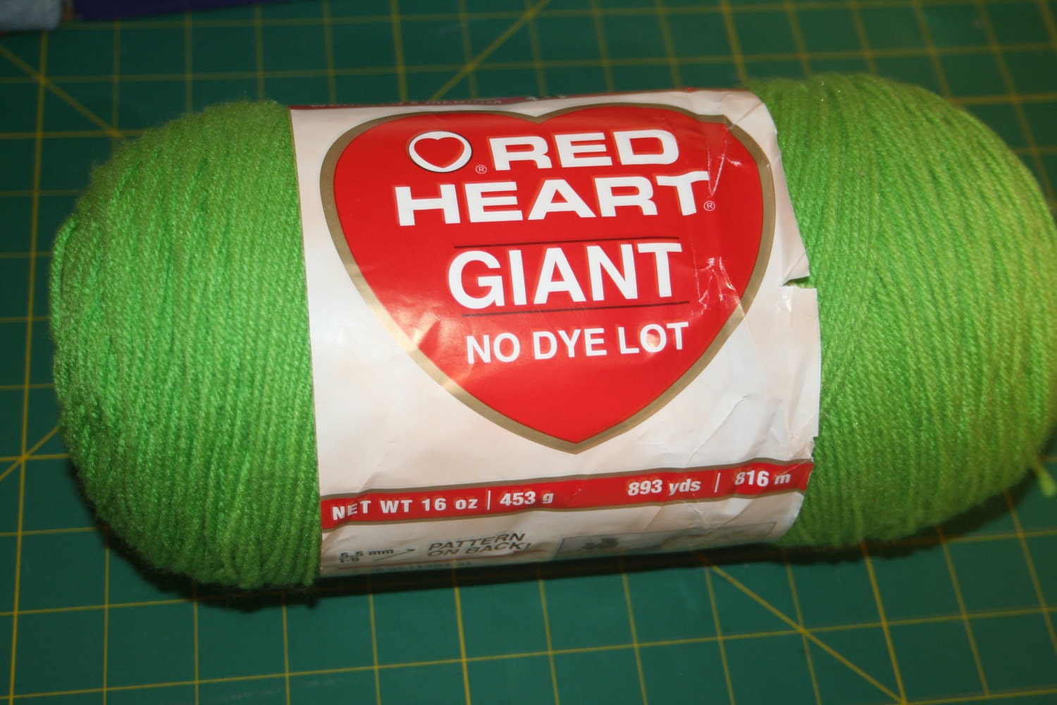 Lime Green YARN Apple Green DESTASH 16 Oz Red Heart Giant