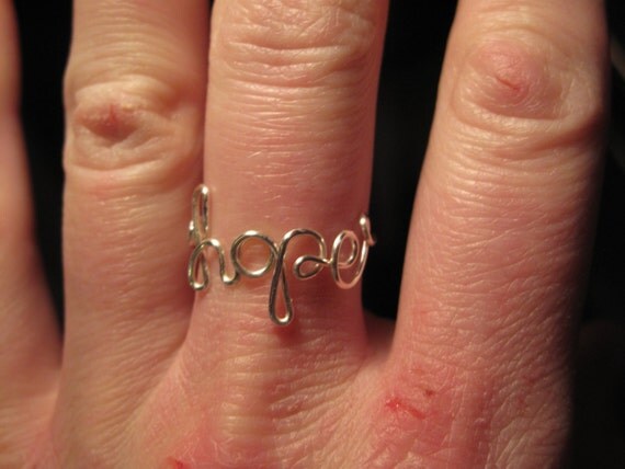 Wire Wrapped Adjustable HOPE Ring MADE to ORDER by 1ofAkinds
