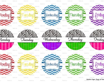 15 Days of the Week 3 Digital Download for 1" Bottle Caps (4x6)