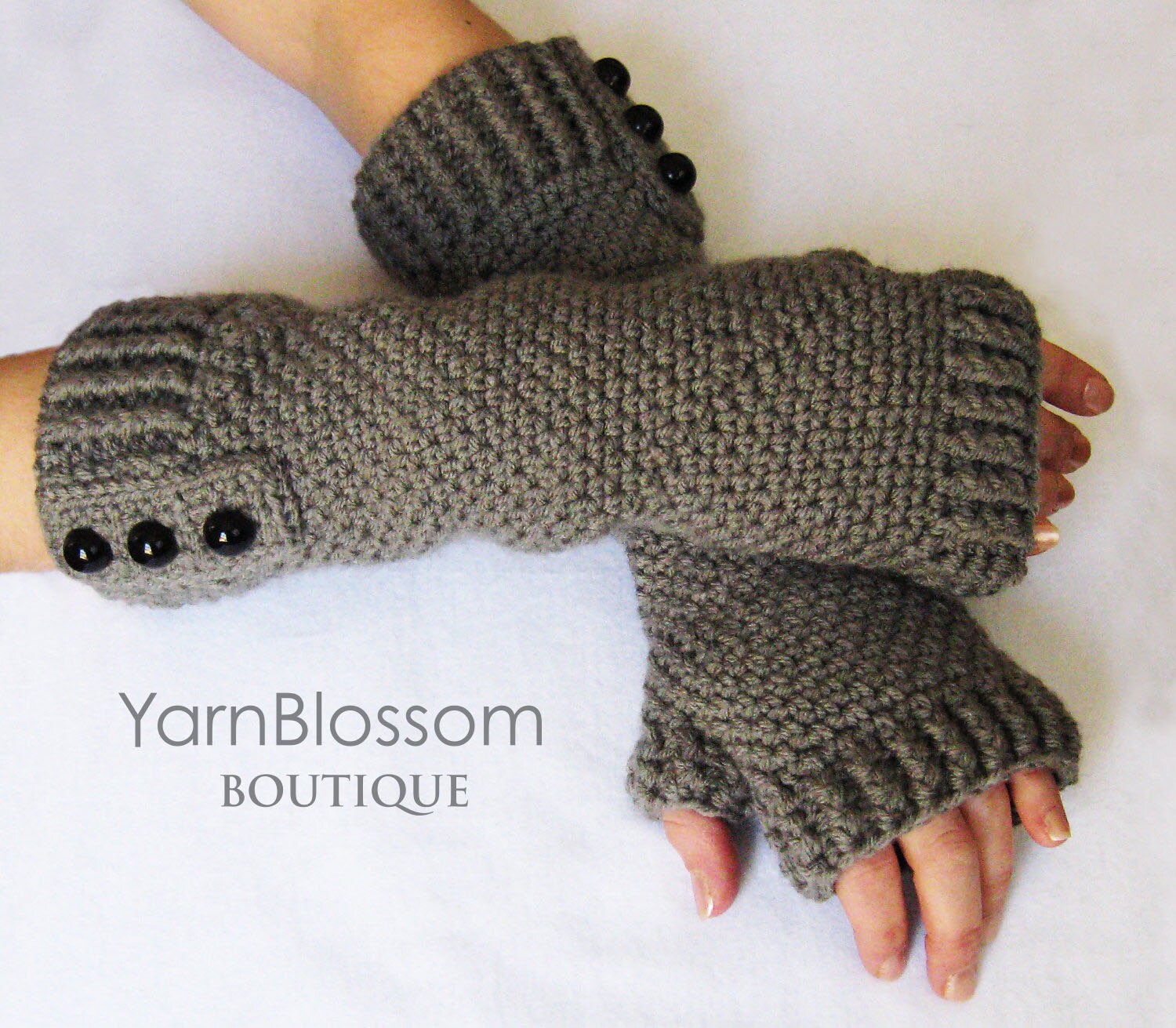 pattern make mittens to crochet Fingerless by CROCHET YarnBlossomBoutique PATTERN Gloves Sizes