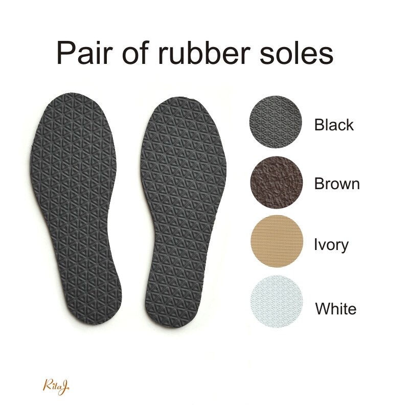 Rubber soles for my handmade slippers black brown ivory