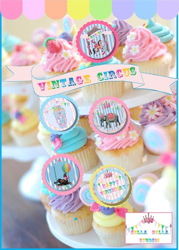 VINTAGE CIRCUS Party CARNIVAL - Custom Printable Party Collection by Bella Bella Studios