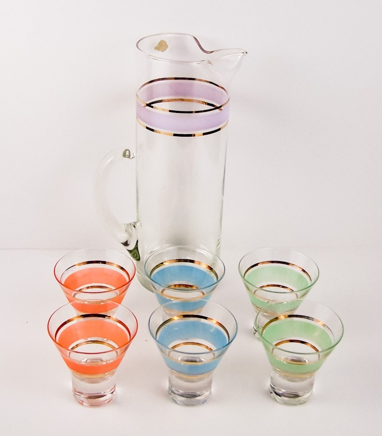 Vintage Frosted Blendo Barware Cocktail Set West Virginia