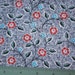 Vintage Fabric Red and Blue Flowers on Gray Scratch Pattern