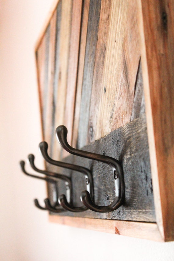reclaimed wood coat rack handmade .. ooak custom made in