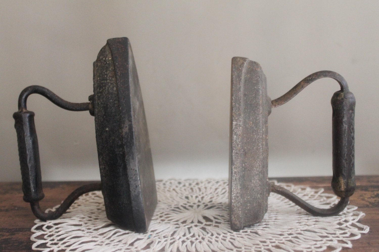 Pair of Antique Cast Iron Sad Irons by MyVintageLane on Etsy