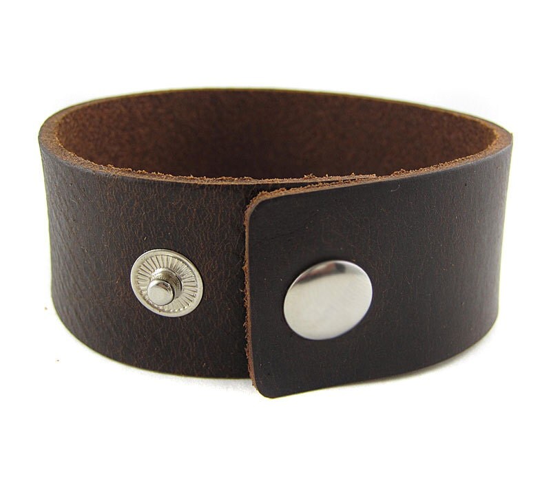 Men's Personalized Leather Cuff Bracelet by StringOfJewels2