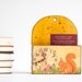 Whimsical Children Clock, Fairytale Wall Hanger, Wooden Hanging, Spring Forest, Yellow Brown Squirrel, Mushrooms, Kids Nursery decor ohtteam