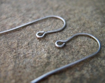5 pairs Titanium Earring Wires 24mm 21 gauge Grade 1 Raw Titanium Hypoallergenic