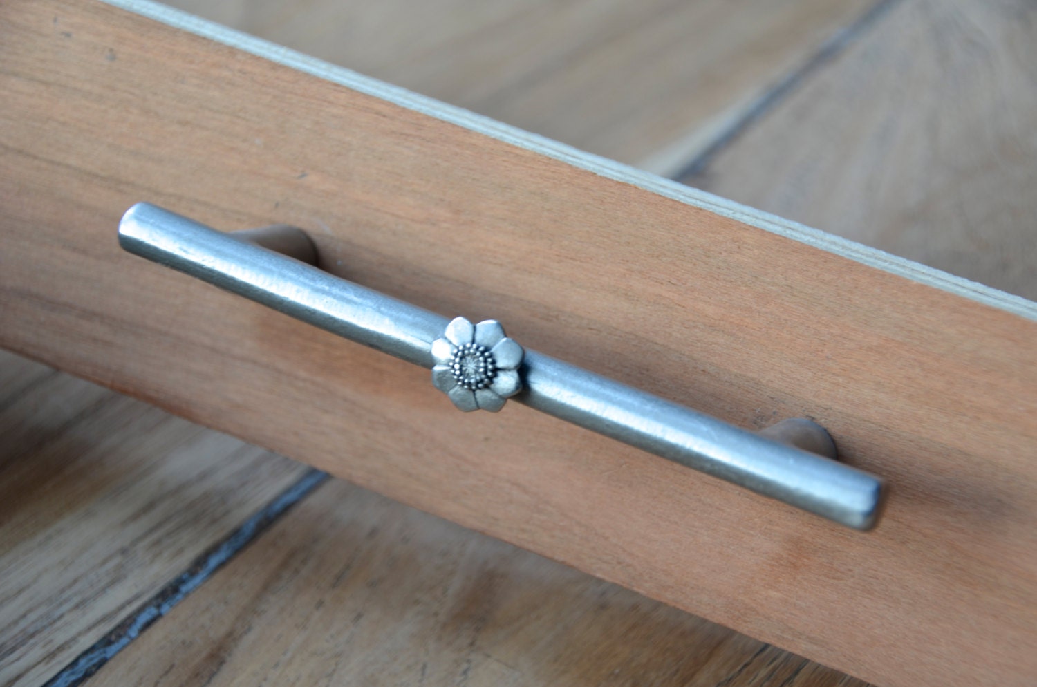 Classic Brushed Nickel Restoration Hardware Floral Pull