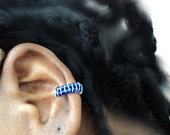 DAinty  Ear cuffs Sapphire Blue/no piercing/cartilage/ beaded jewelry/Wedding, Bridal, Prom,Quinceanera