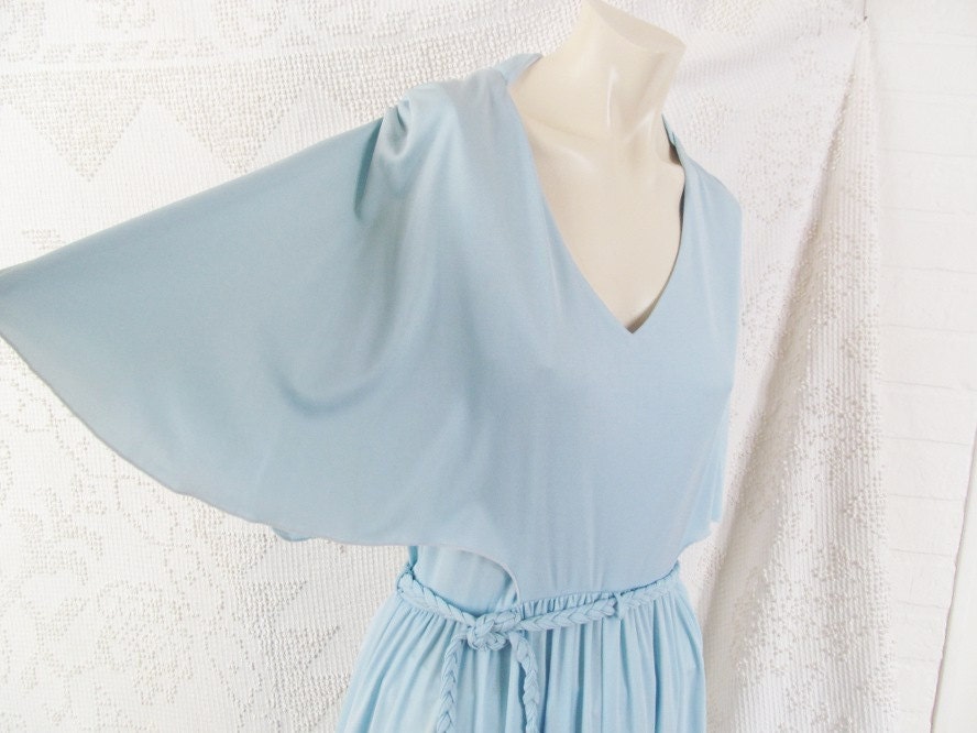 SALE Vintage Dress  Light  Blue  Maxi Dress  Semi  Formal  Prom 