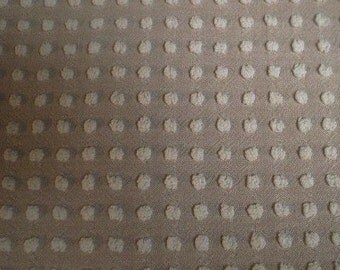 Morgan Jones MOCHA Brown with WHITE POPS Vintage Chenille Bedspread Fabric- 24" X 24"
