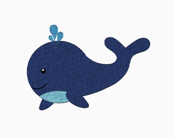 INSTANT DOWNLOAD Filled whale embroidery design