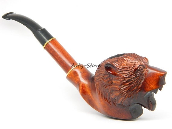 Tobacco Smoking pipe Grizzly Bear Carved of Pear Wood 9mm