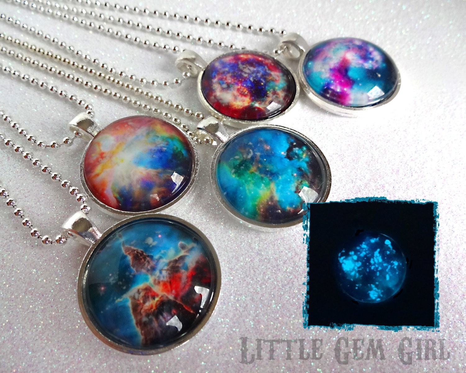 Glow In The Dark Galaxy Necklace Nebula Necklace Galaxy