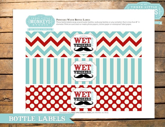 INSTANT DOWNLOAD Little Man Mustache Bottle Labels Il_570xn