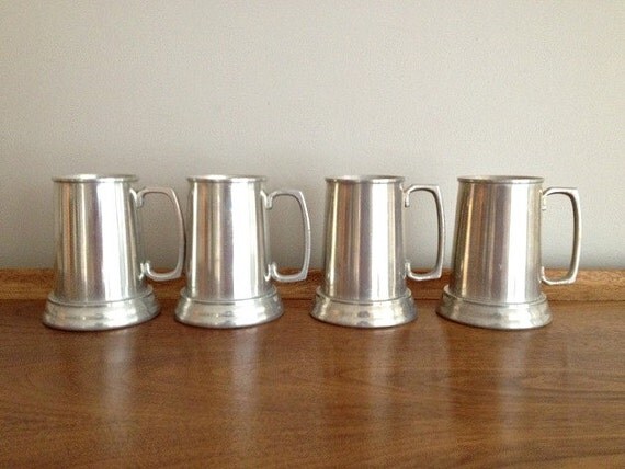 metal beer mug with glass bottom