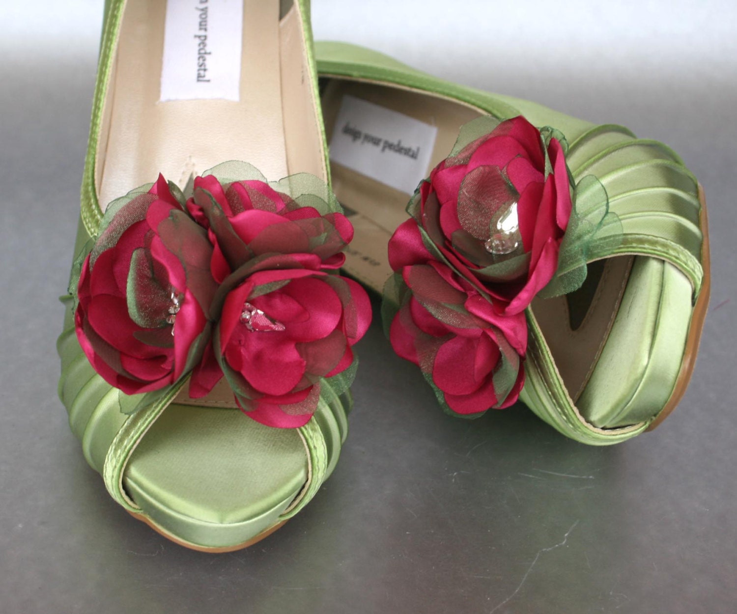 SAMPLE SALE Wedding Shoes Lime Green Raspberry and Green