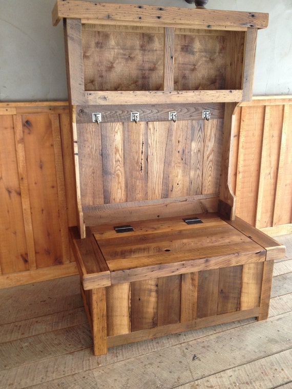 CUSTOM LISTING: Reclaimed Chestnut Hall Tree &amp; Sideboard Table