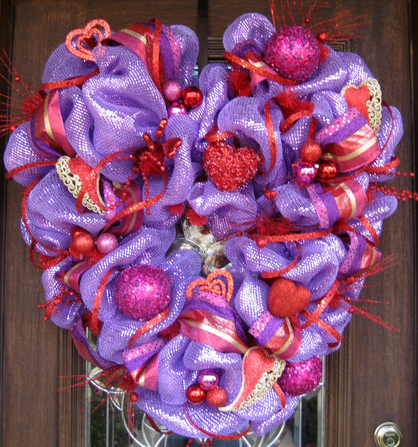 Deco Mesh Valentines Heart Wreath 4154