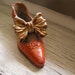 Victorian Miniature Shoe sculpture, Decorative retro red shoe, Art deco collectible feminine girl room, vintage red shoe