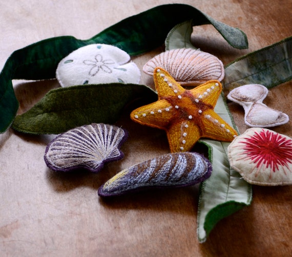 Items similar to Summer Ocean Toys. Felt Seashell Nature Montessori