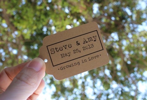 Custom Kraft Brown Die Cut Tag Labels for Gifts, Prices or Wedding Favors- Set of 125 - Large Il_570xn