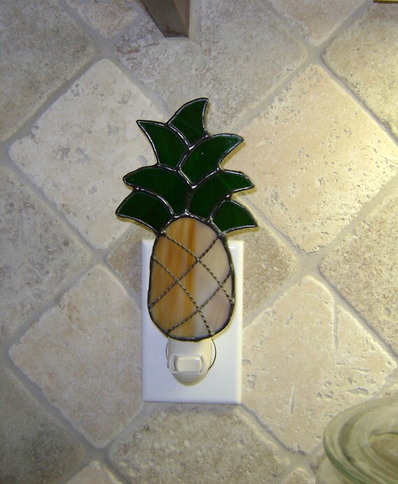 Home Pineapple Stained Glass Night Light