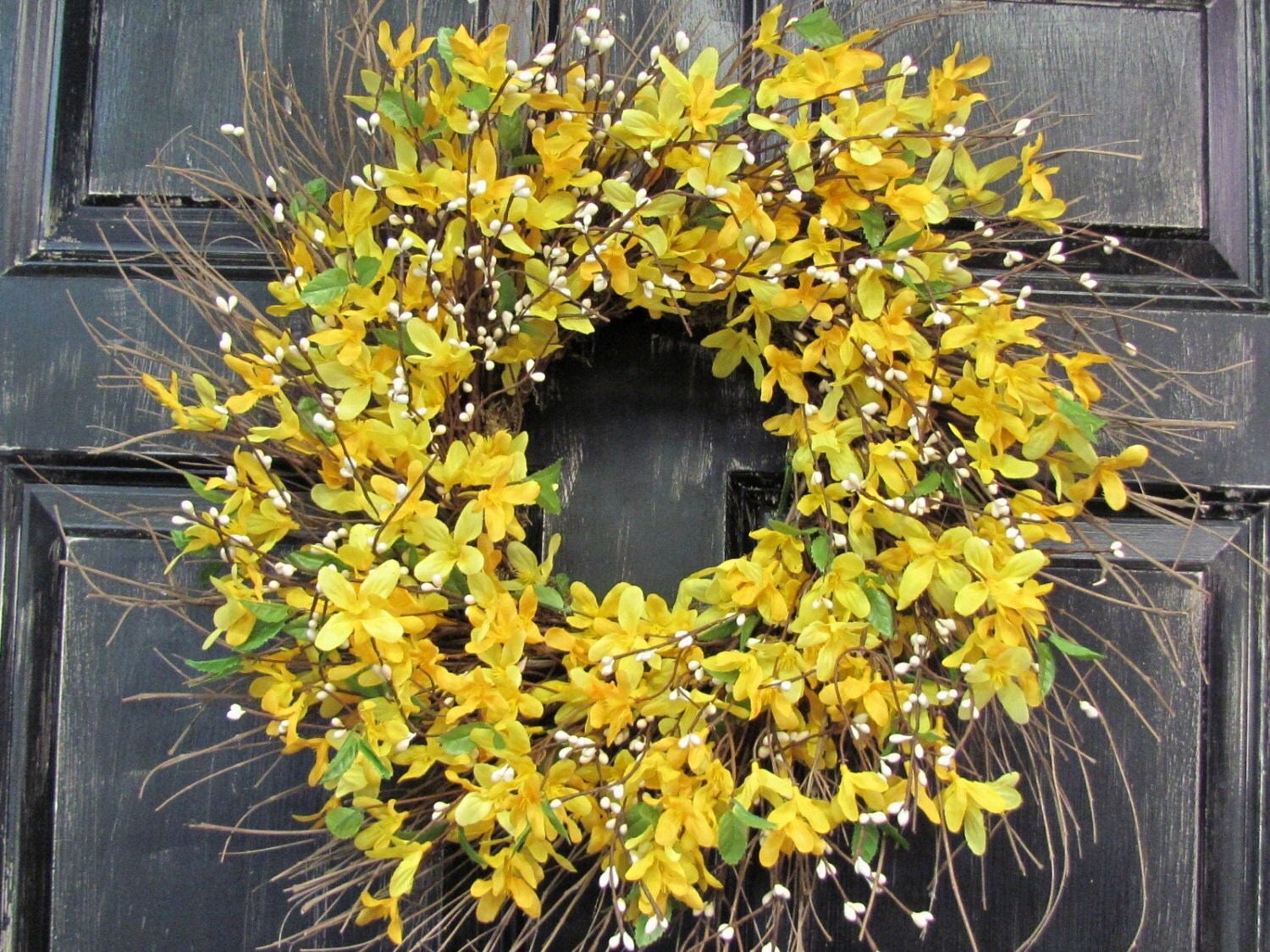 Spring Door Wreath Door Wreath Forsythia Berry Wreath