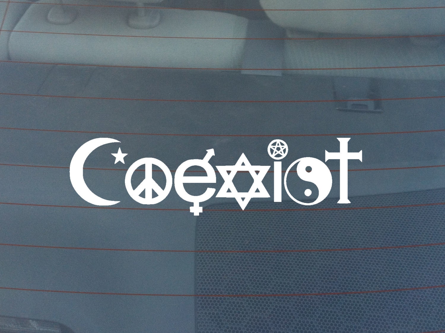 Coexist Religion Bumper Sticker / Window Decal