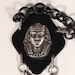 Reserved for JEWELSPEAK Art Deco Long Pendant Necklace Silver Bakelite 1920s Art Deco French Egyptian Revival Jewelry