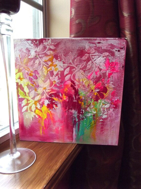 Items Similar To Pink Abstract Floral Original Painting On Etsy   Il 570xN.413461566 9pxv 