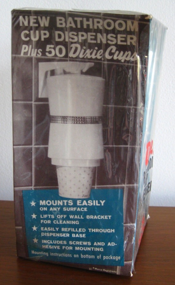 Vintage 50s NOS Dixie Cup Bathroom Wall Mount Dispenser Unused
