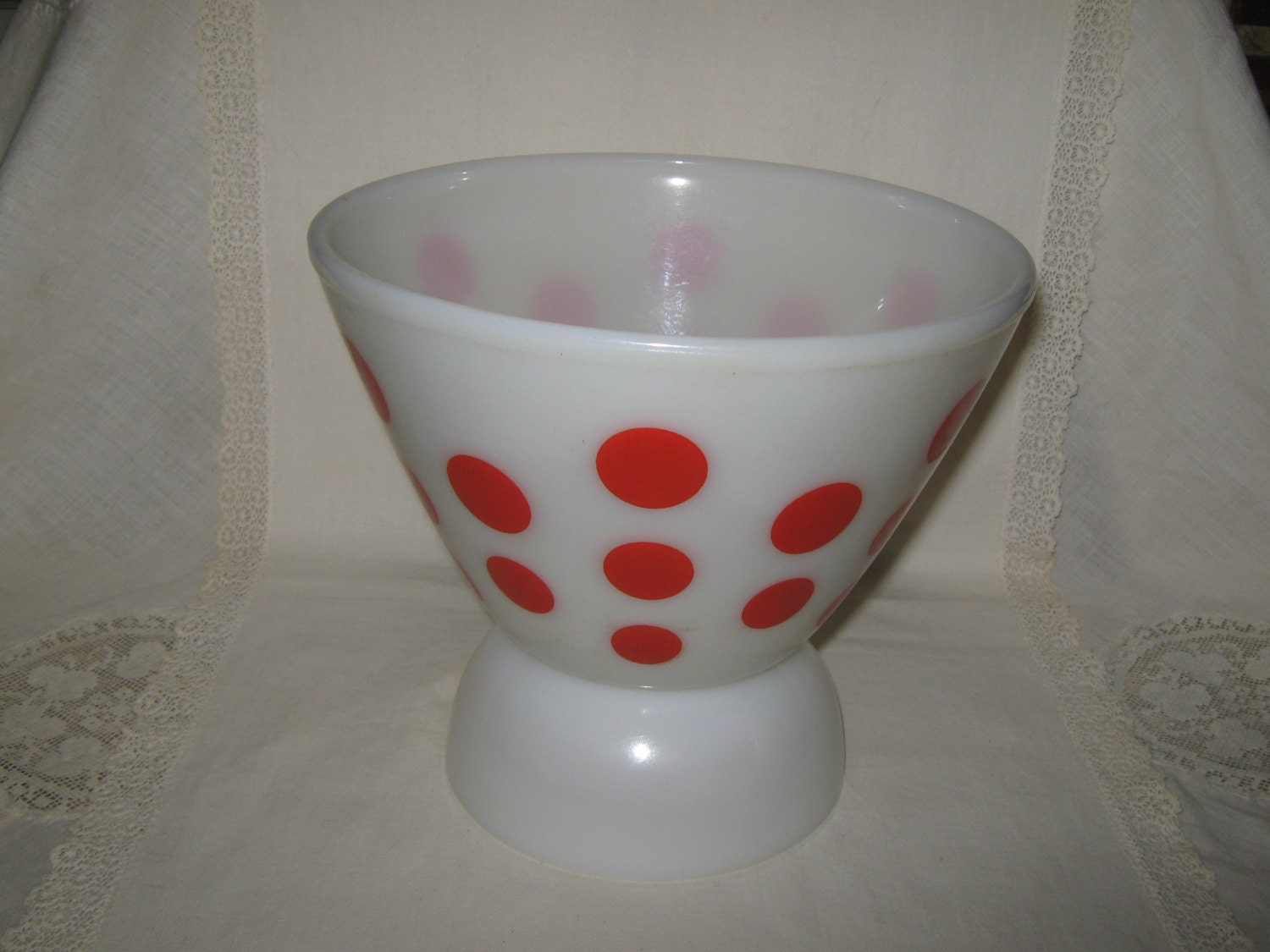 Fire King Red Polka Dot Mixing Bowl