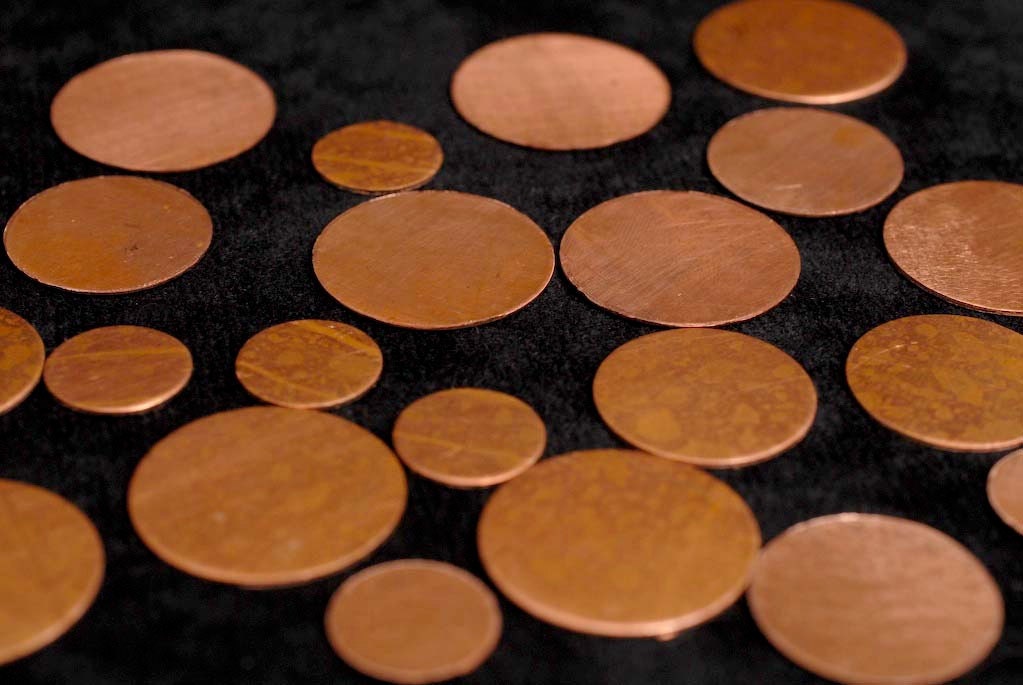 Copper Stamp Blank 5 Sizes 250 Pcs Circle Coin Blanks