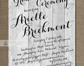 Rustic Graduation Ceremony Invitation Calligraphy Wood Invitation Modern Handwritten Script Printable DIY or Printed - Arielle Style Il_170x135