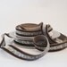 Mink velvet ribbon with silver lurex stripe - 1m (1.1 yards)