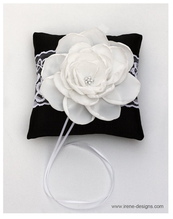 Items similar to Ring Pillow. Black and White Ring Pillow on Etsy