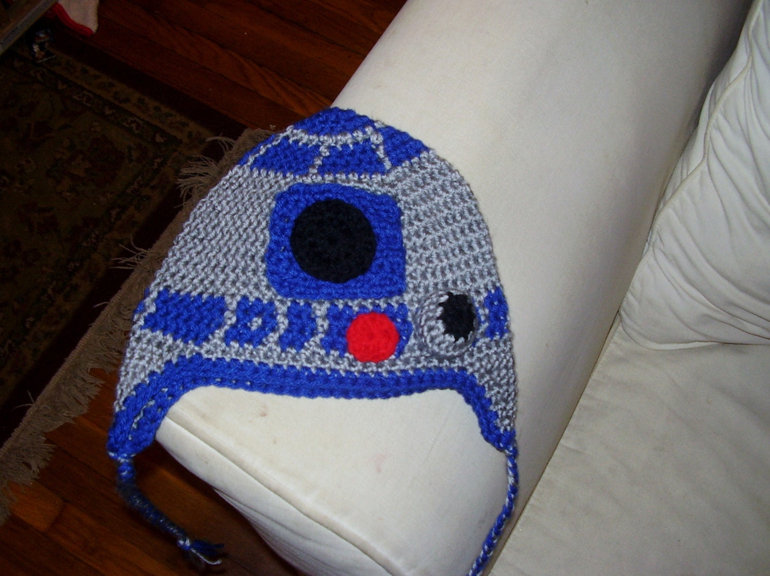 Awesome Crochet R2D2 Hat w/Ear Flaps