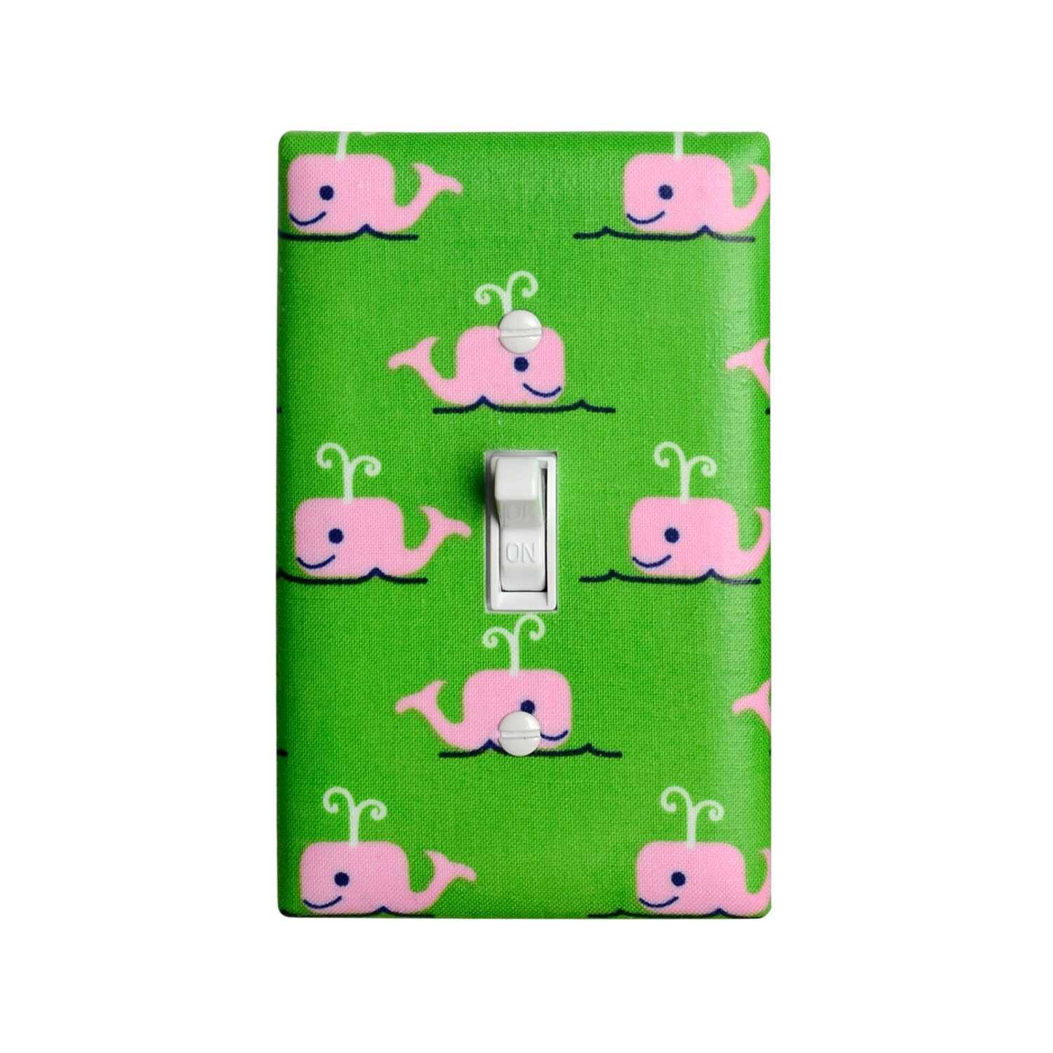 Whale Light Switch Plate & Outlet Cover / Boy Girl Baby