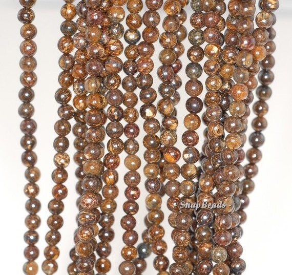 4MM Toffee Bar Bronzite Gemstone Brown Round 4mm Loose Beads