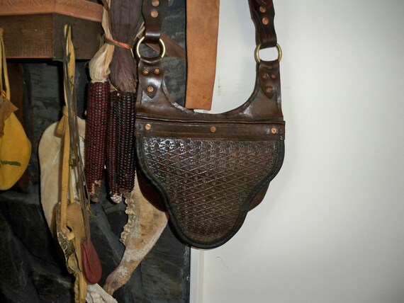 Items similar to hand made leather shoulder/hunting bag early 19th ...