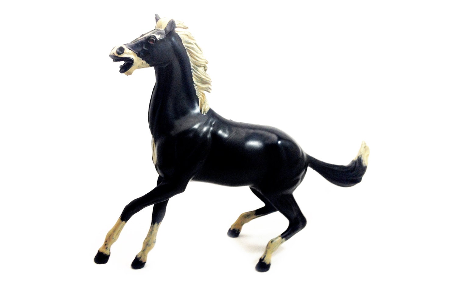 Black Beauty Vintage Plastic Horse Toy Handpainted