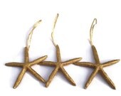 Starfish Ornaments- Set of 3 Gold Ornaments
