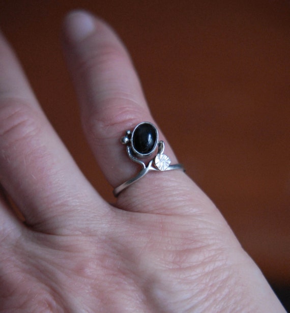 Handmade Silver Ring Metalwork Ring Natural Stone by LouiseLeder